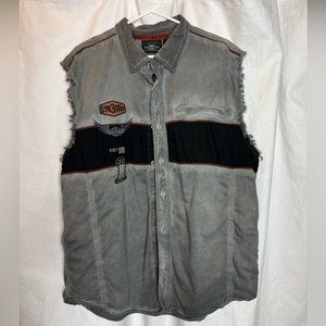 Harley Davidson Blackened Pearl Iron Black Blow Vest Sz XL